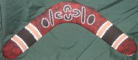 Aboriginal hand painted souvenir Boomerang - Click for more info
