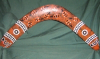 Aboriginal hand painted souvenir Boomerang - Click for more info