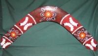 Aboriginal hand painted souvenir Boomerang - Click for more info