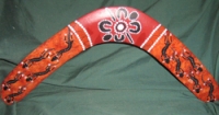 Aboriginal hand painted souvenir Boomerang - Click for more info