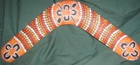 Aboriginal hand painted souvenir Boomerang - Click for more info