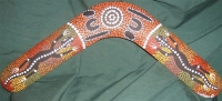 Aboriginal hand painted souvenir Boomerang - Click for more info